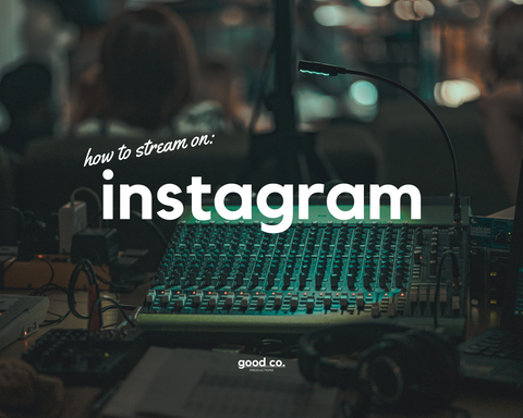 'how to stream on Instagram', sound system equipment in the background, green light