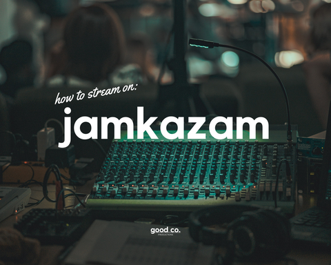 'how to stream on jamkazam', sound equipment in the background, green light