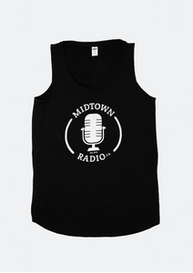 black logo tank with 'midtown radio' text with white graphic microphone