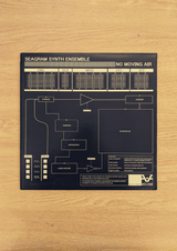 black and yellow graphic vinyl cover 'Seagram synth essentials,no moving air'